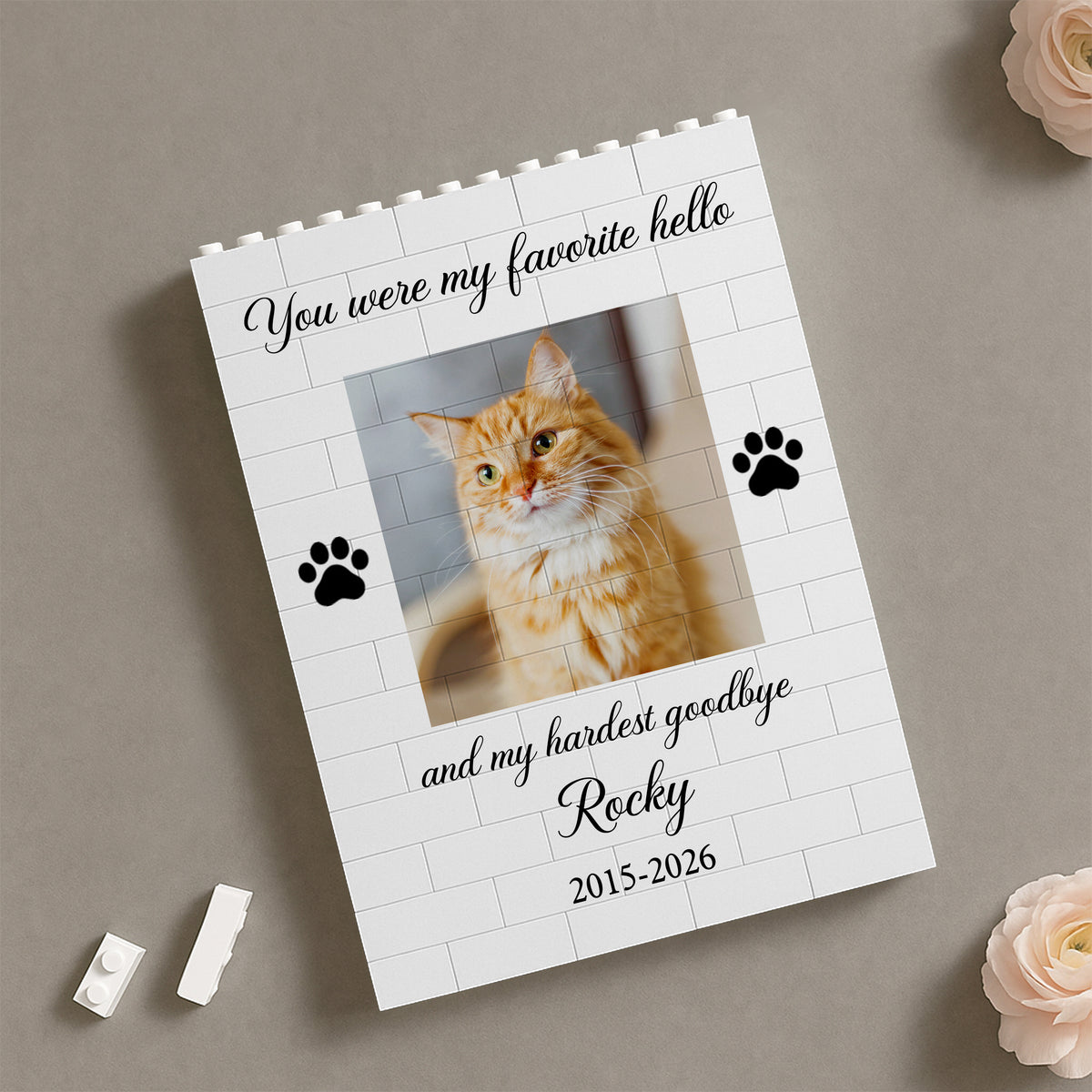 Custom Photo You Were My Favorite Hello And My Hardest Goodbye Memorial Building Block HA75 920518