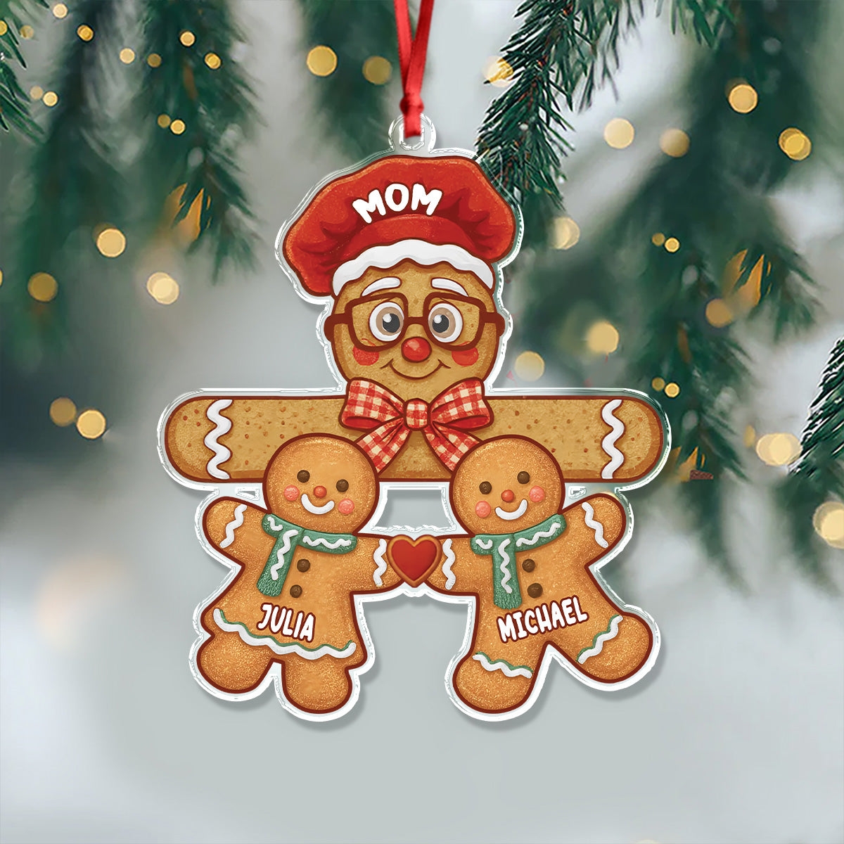 Personalized Gift Ginger With Love Grandkids Christmas Acrylic Ornament LM32 897111