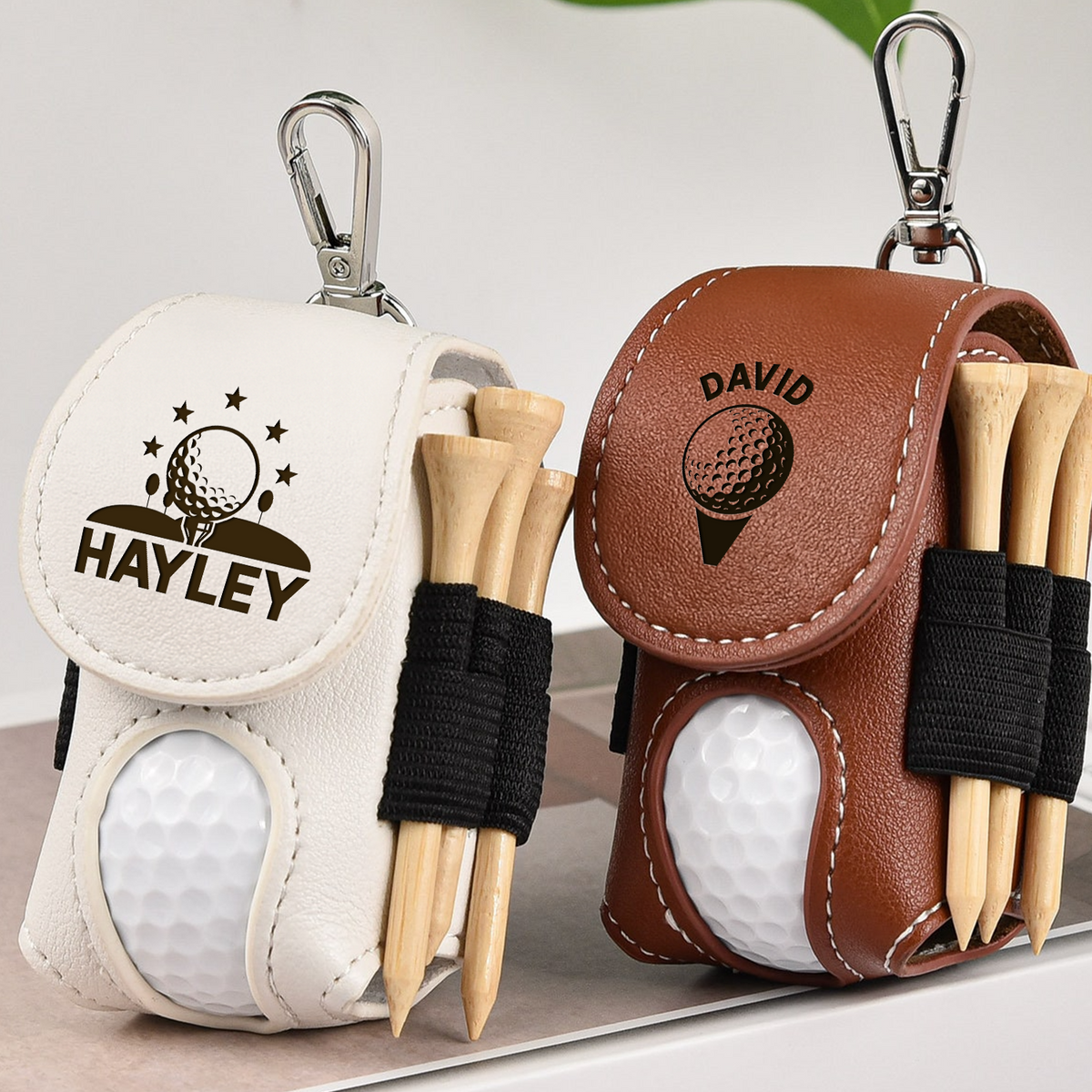 Custom Name Leather Golf Ball Bag Gift For Golfer Lovers CH07 899328