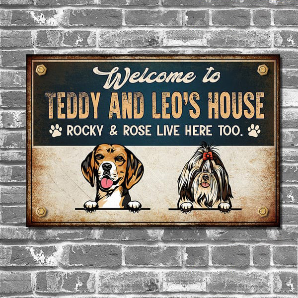 Welcome To Dog House Dog Metal Sign T286 HN590