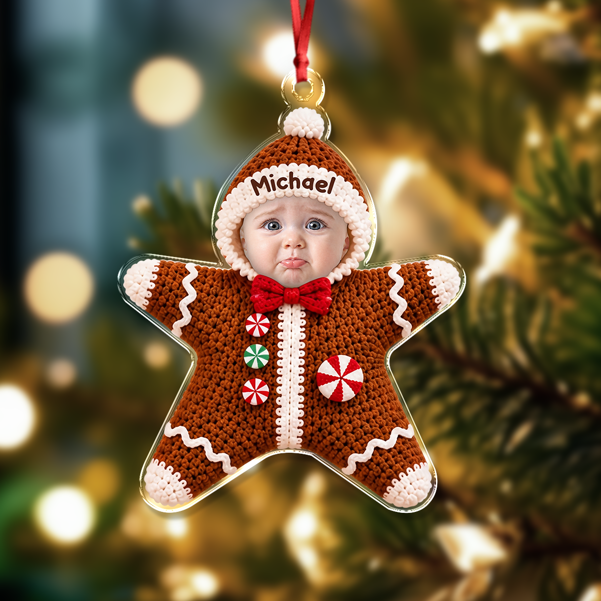 Personalized Baby Christmas Costume Star Acrylic Ornament, Cute Christmas Keepsake Gift For Kids CH07 180842