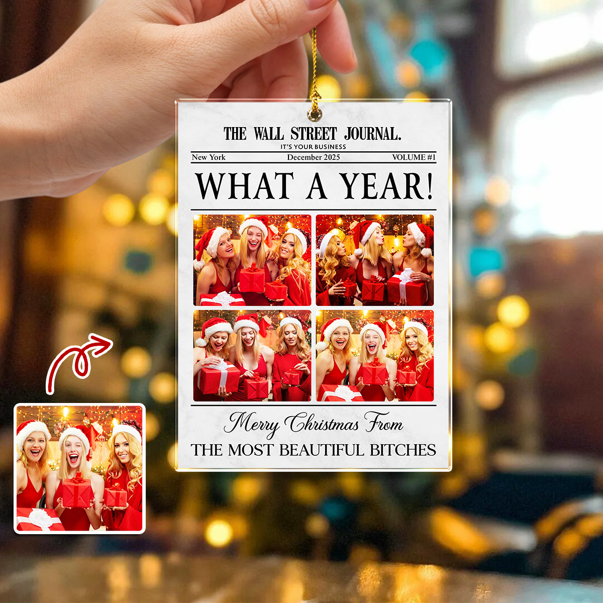 Custom Photo Besties Christmas Tree Acrylic Ornament Christmas Gift For Besties HO82 894674