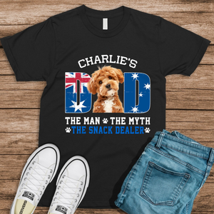 Custom Photo Dog - Dog's Dad The Man The Myth The Dealer Australia Flag Dad Shirt HA75 892880