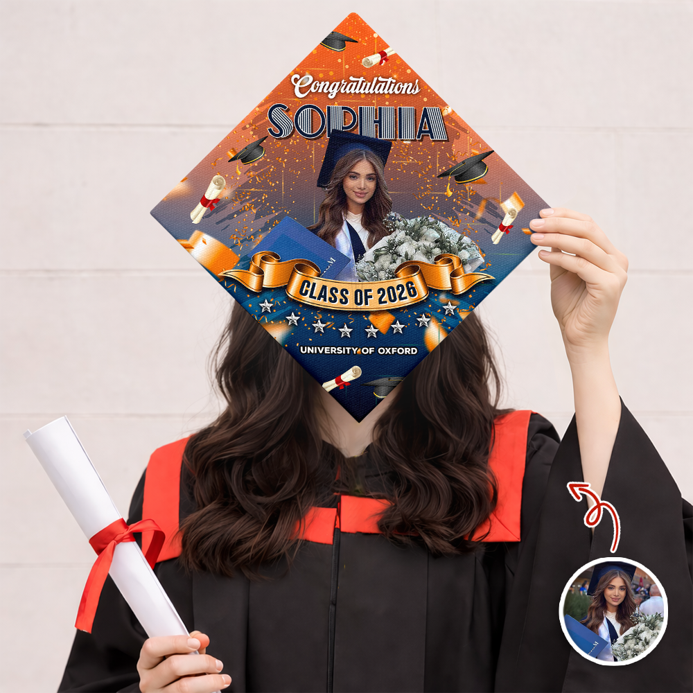 Custom Photo Congrats Class Of 2026 Graduation Cap Topper HO82 901660
