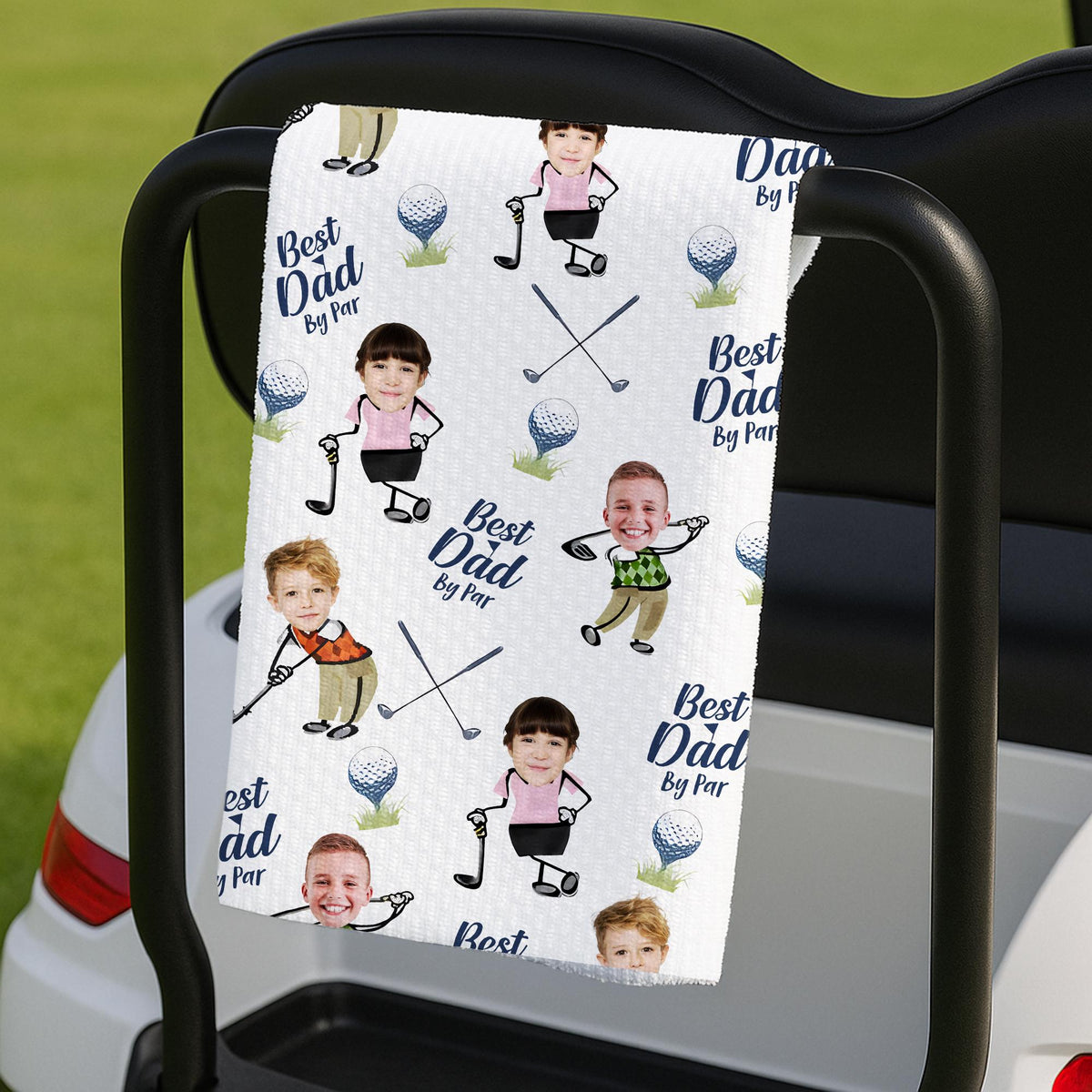 Custom Kid Face Best Dad By Par Golf Towel LM32 893645