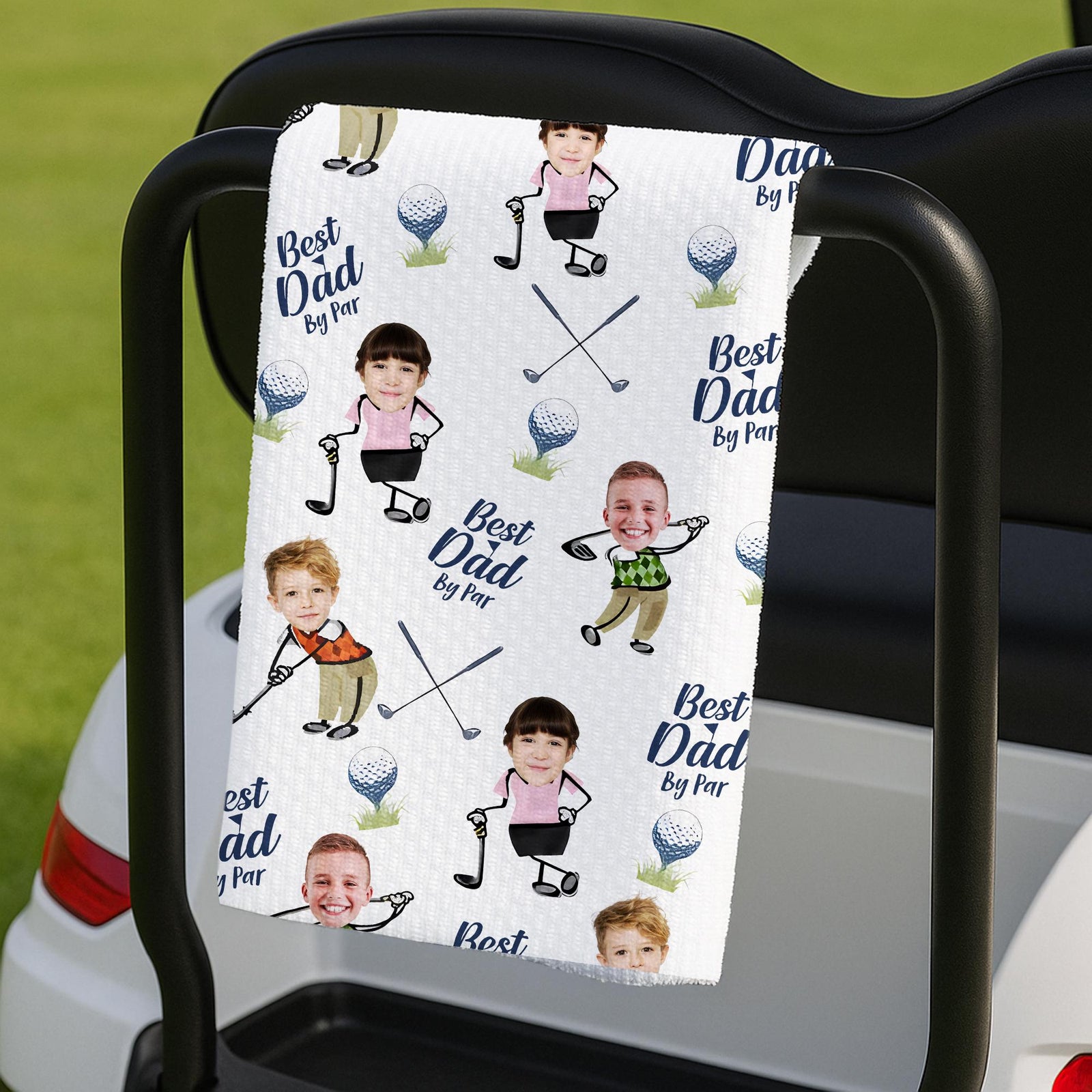 Custom Kid Face Best Dad By Par Golf Towel LM32 893645