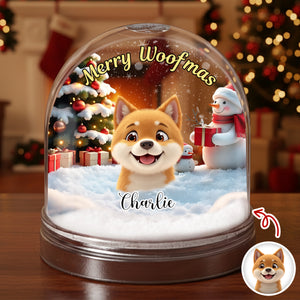 Personalized Merry Woofmas Acrylic Snow Globe For Dog Lover TH10 896503