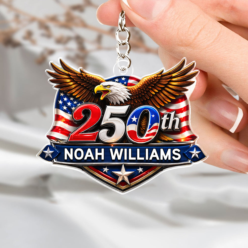 250th Anniversary 1776-2026 Eagle USA Semiquincentennial Patriotic Acrylic Keychain HA75 921012