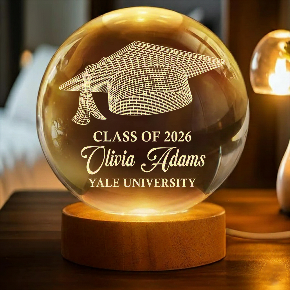 Class Of Graduation Senior Illusion Graduation Cap - Personalized Crystal Ball LED Night Light HO82 901416