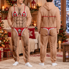 Funny Christmas Santa Bikini Onesie Pajamas Hairy Body Funny Gag Gift CH07 180580