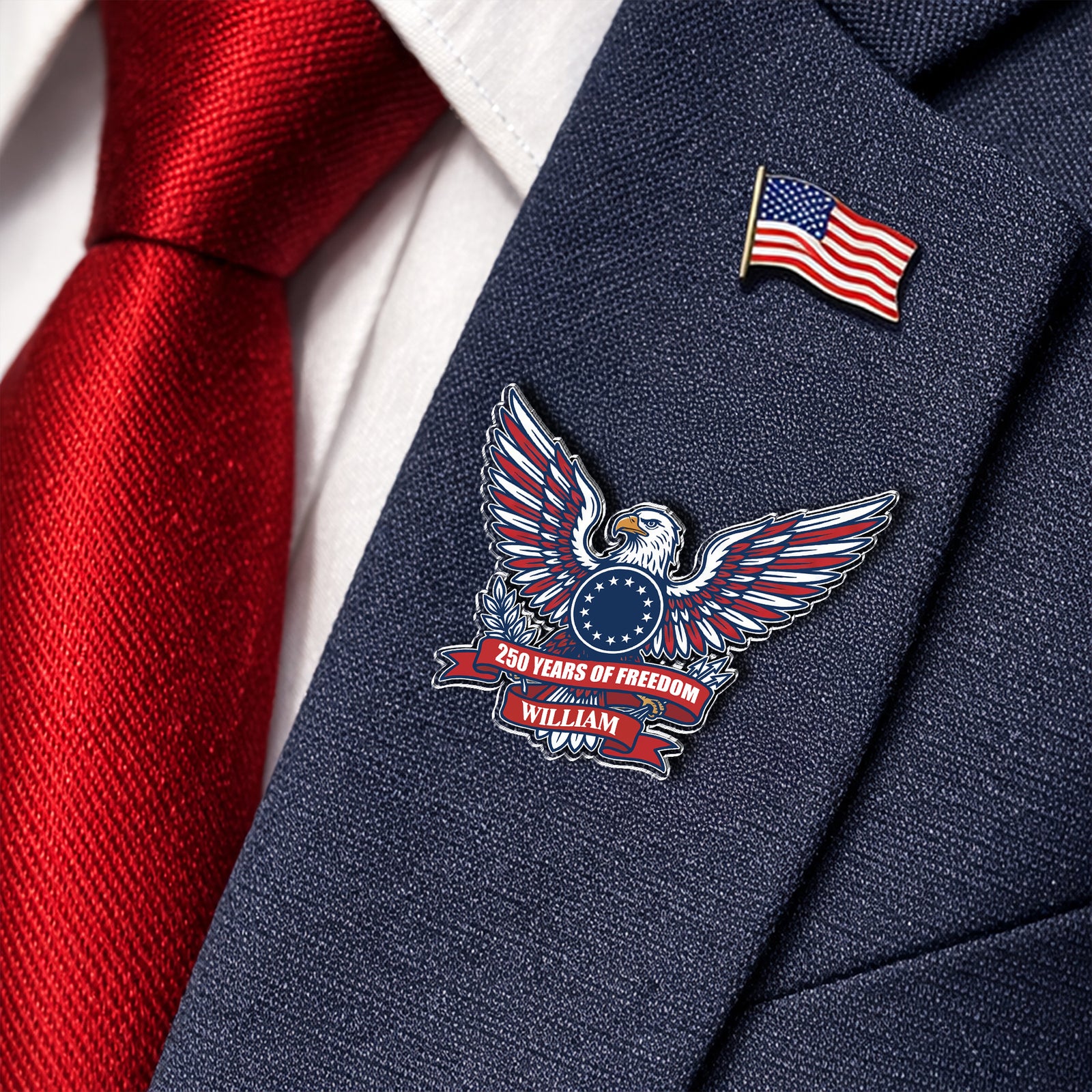 Eagle USA 250th Anniversary 1776-2026 Semiquincentennial Patriotic Acrylic Pin HO82 901802