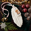 Custom Photo Dog Cat Dad Mom Feather Ceramic Ornament HO82 903792