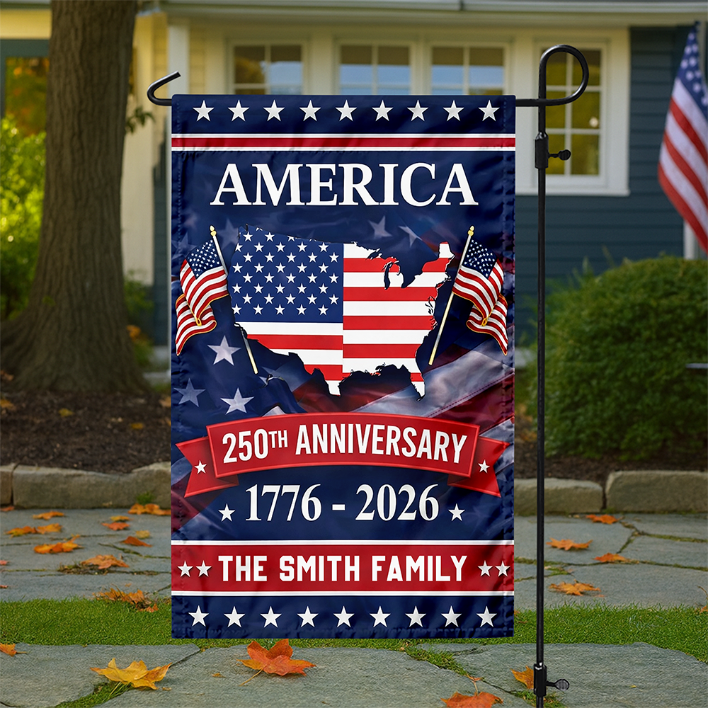 Custom Family Name America 250th Anniversary Garden Flag TH10 898825