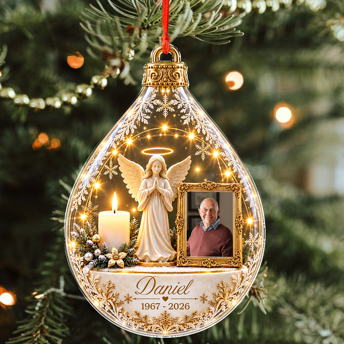 Custom Photo Memorial Angel Acrylic Ornament, Sympathy Keepsake for Loved Ones LM32 670019
