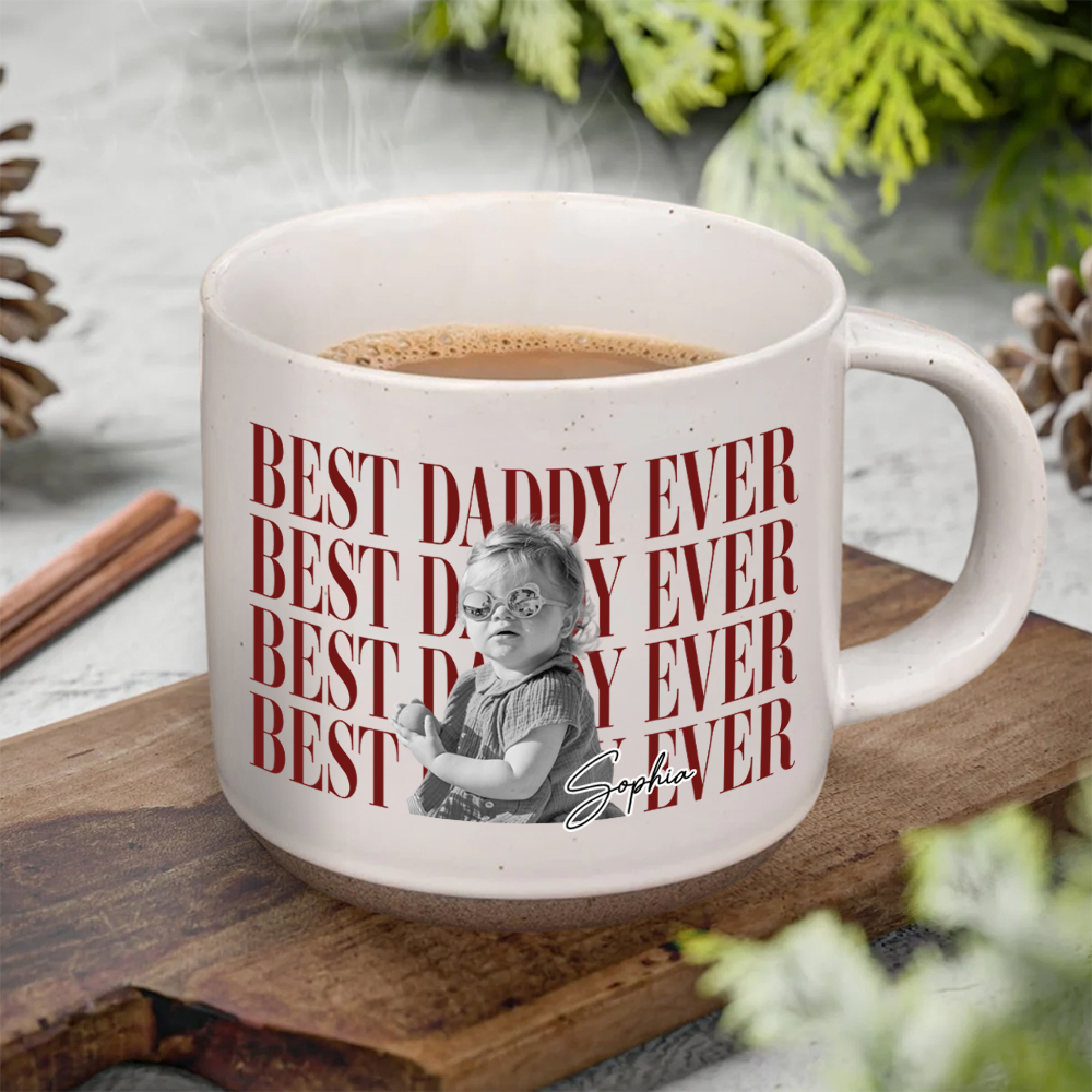 Personalized Vintage Photo Best Daddy Mommy Ever Pottery Mug TH10 170065