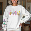 Easter Bunny Coquette Bow Gift For Family Custom Grandma And Kids Name on Sleeves Sweatshirt CH07 895352