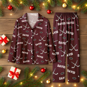 Hockey Custom Name - Personalized Pajamas Gift For Hockey Lovers HO82 900206