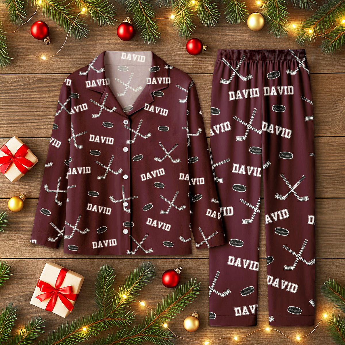 Hockey Custom Name - Personalized Pajamas Gift For Hockey Lovers HO82 900206