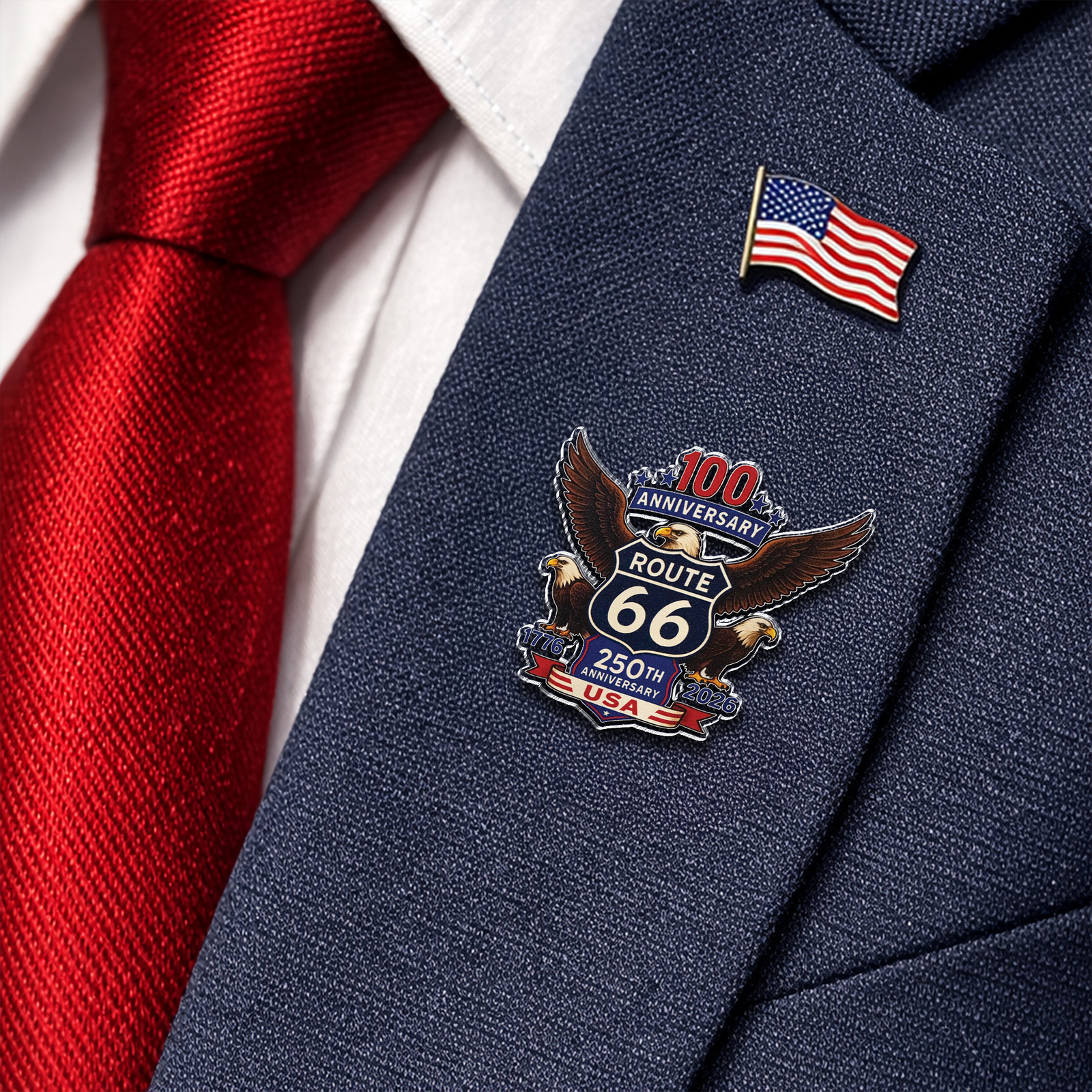 100 Years Of Route 66 And 250 Years Of USA Acrylic Pin HA75 920948