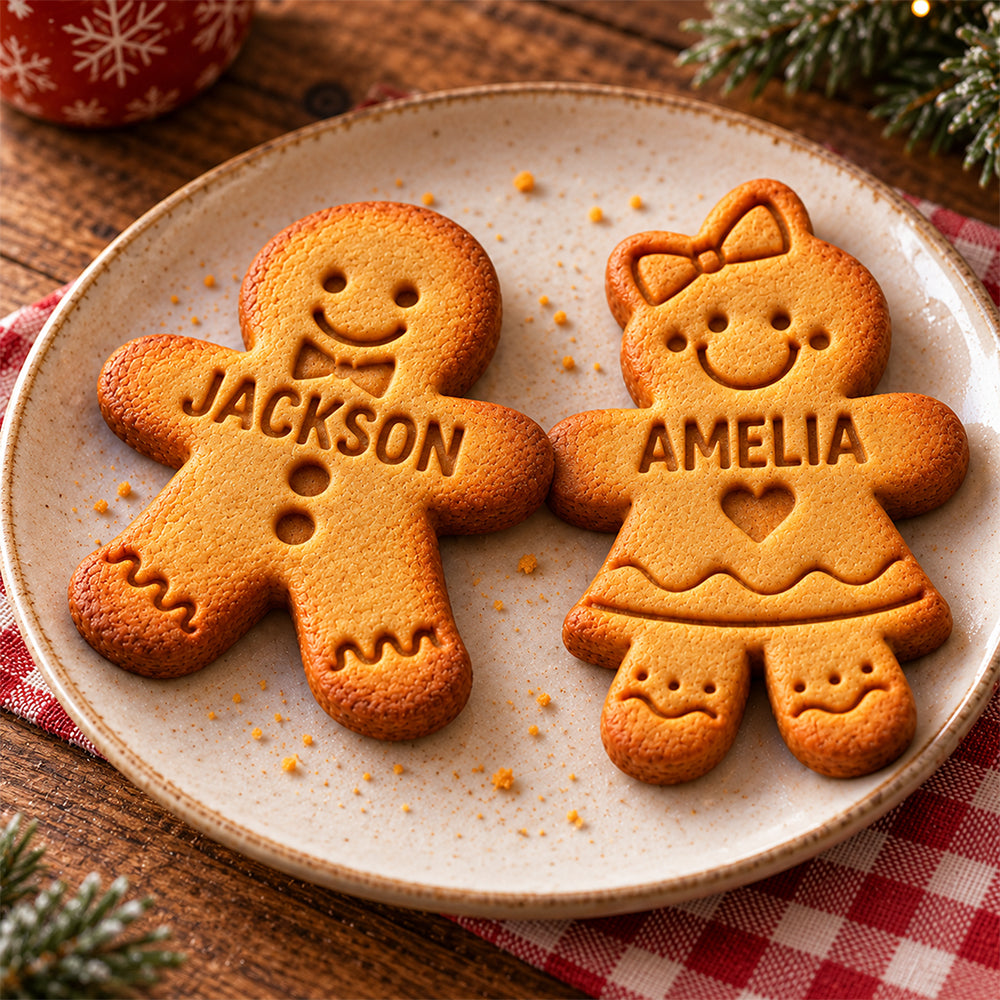 Custom Name Gingerbread Christmas Shaped Cookie Stamp TH10 171495