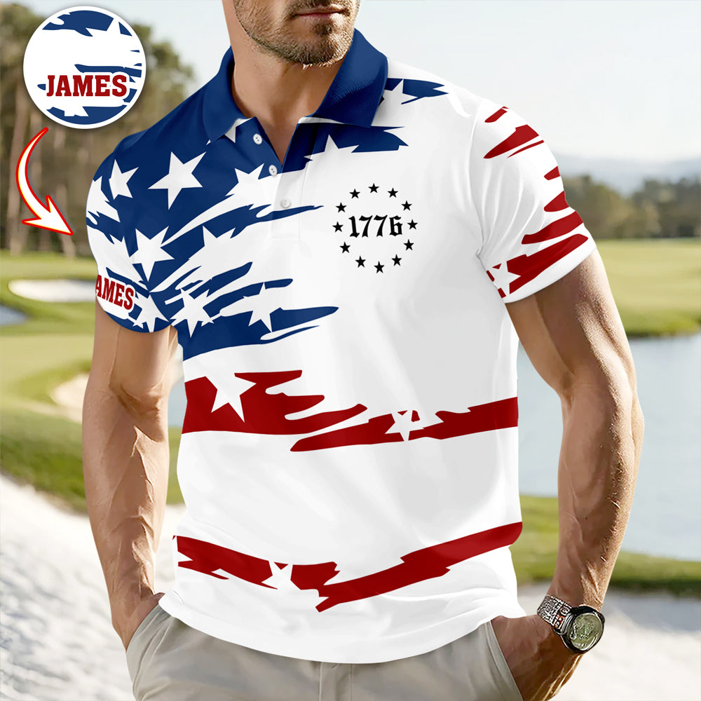 Personalized American 1776 Polo Shirt, 4th of July American, Independence Day Gift HO82 901534