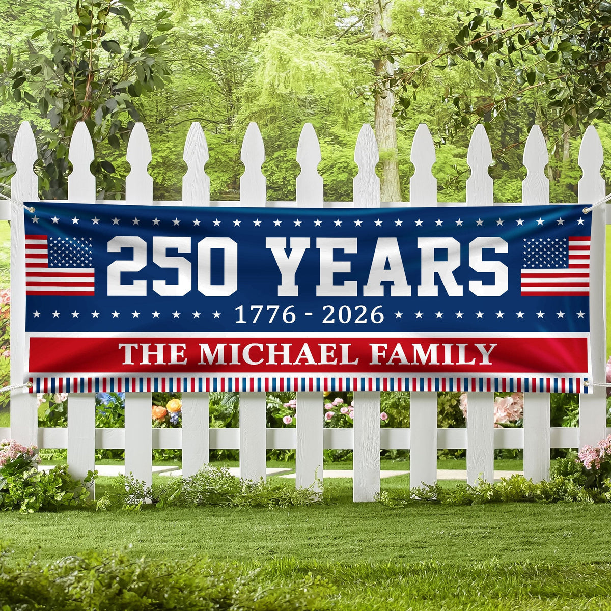Custom Family Name 250 Years Of America Banner TH10 898297