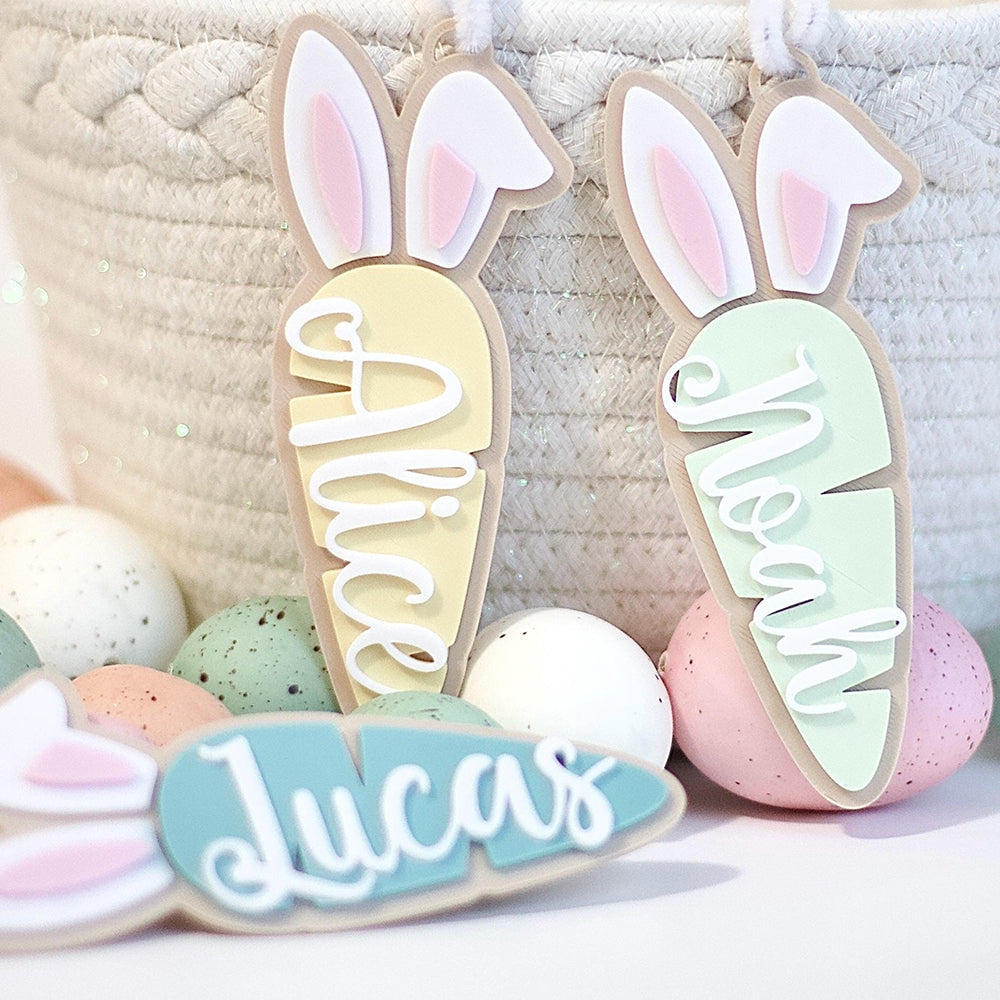 Personalized Bunny Carrot Easter Basket Name Tag - Easter Gift for Kids LM32 897773