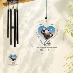 Custom Photo I Want To Hold Your Hand Couple Acrylic Wind Chimes TH10 898477