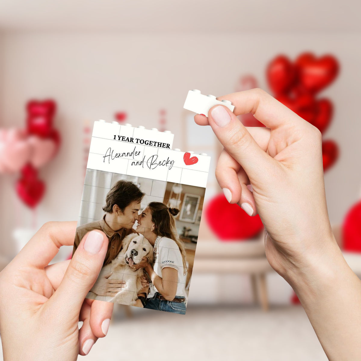 Custom Couple Photo Side By Side, A Lifetime Together Building Brick Blocks LM32 899157