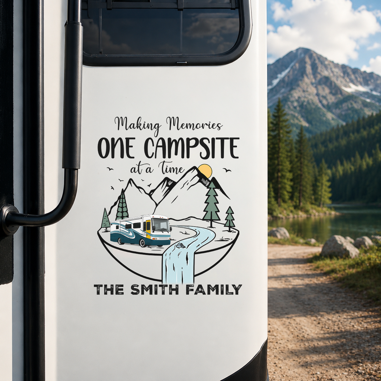 Making Memories One Campsite At A Time - Personalized RV Camper Decal Gift For Camping Lovers LM32 669483