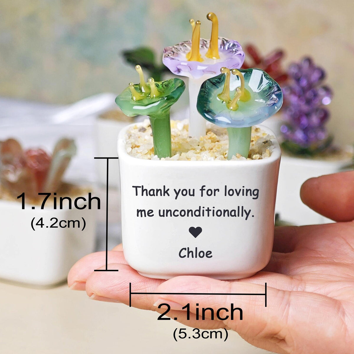 Personalized Tulip Glass Flower Pot - Gift For Mother, Happy Mother's Day HO82 901430