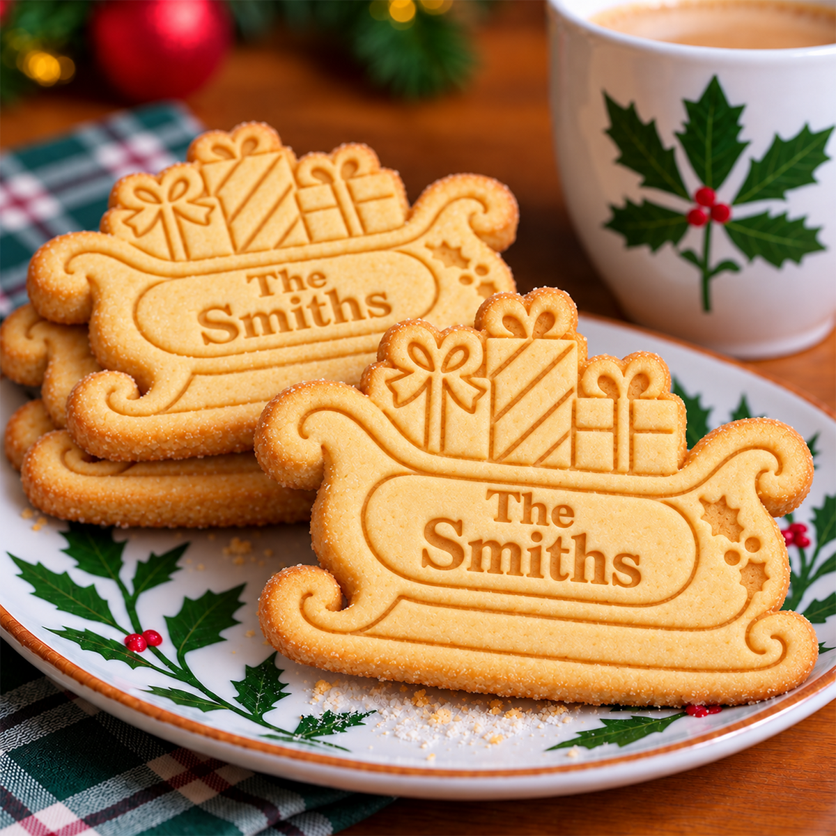 Custom Family Name Merry Christmas Cookie Cutter & Stamp CH07 181100