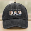 Custom Photo Happy Father's Day To Me You Are The World Washed Denim Baseball Cap Gift For Dad HO82 893944
