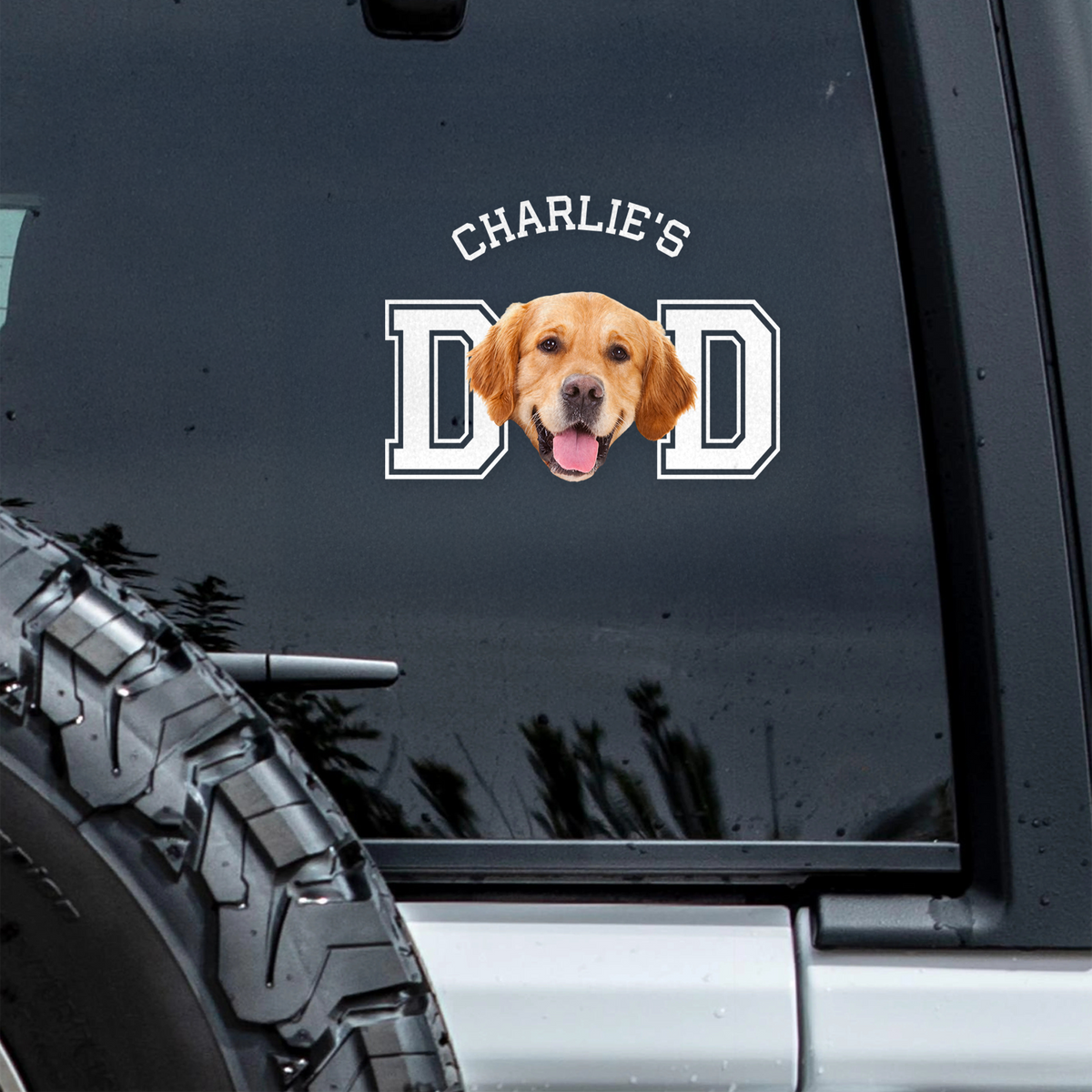 Custom Photo Dog Cat Dad Car Sticker, Gift For Dog Dad HO82 902368