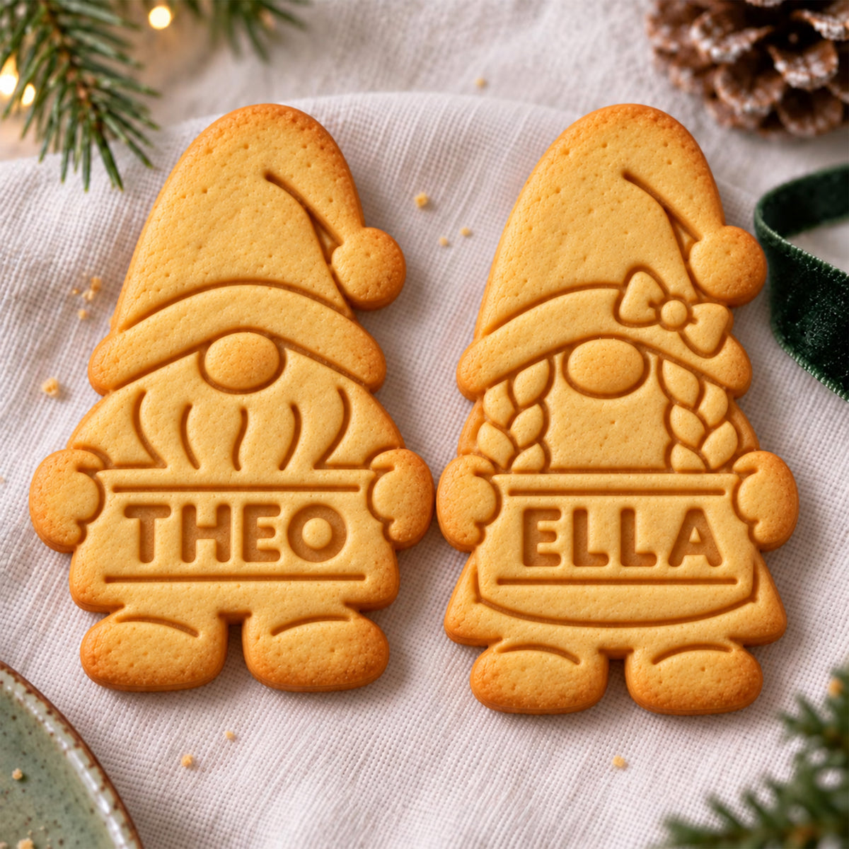 Custom Name Christmas Gnome Cookie Stamp Cute Holiday Baking Gift CH07 181138