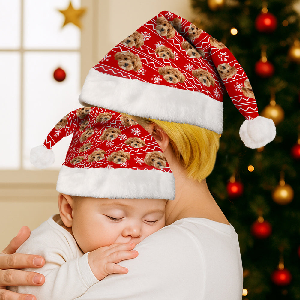 Custom Funny Dog Face Christmas Unique Santa Hat For Dog Lovers LM32 895341