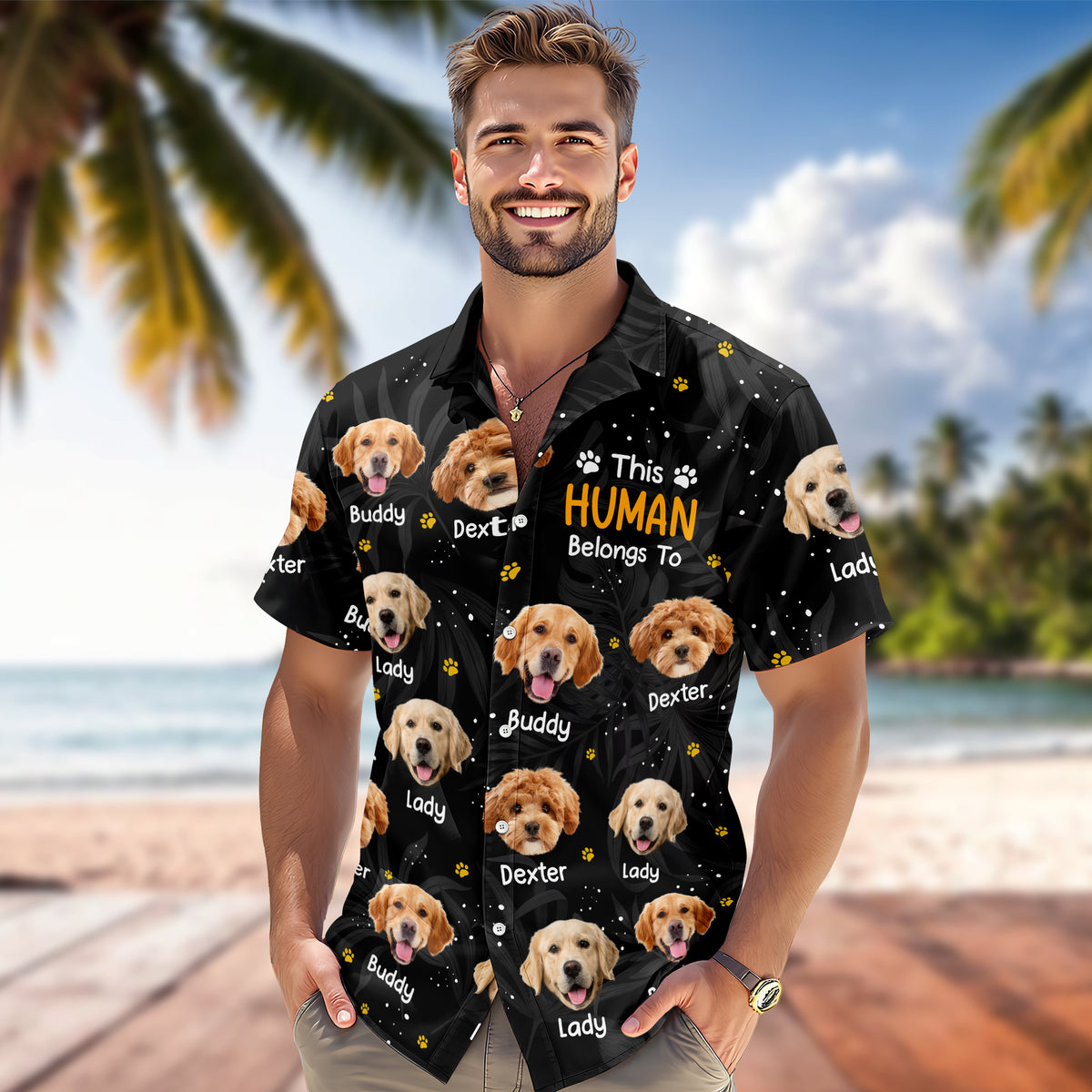 Custom Photo This Dog Dad Belongs To Hawaii Shirt TH10 898861
