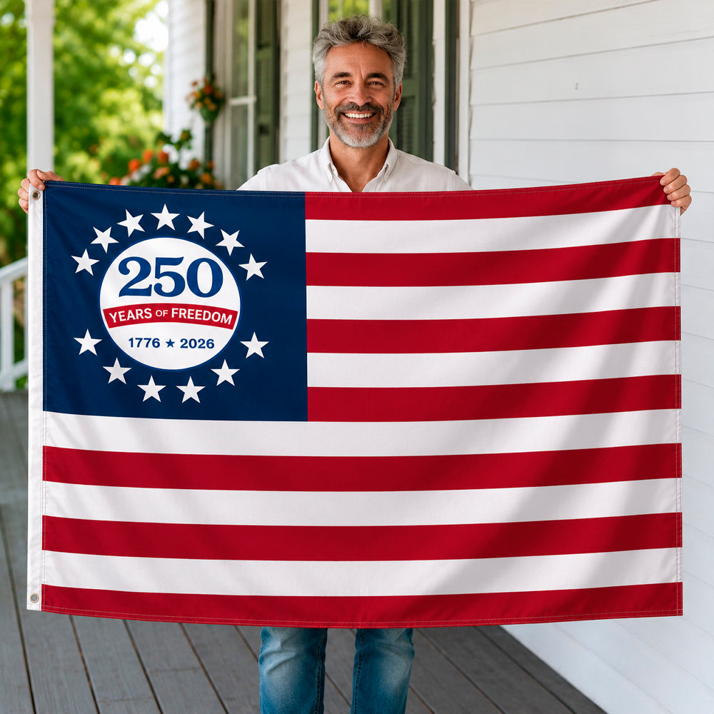 Custom Family Name 250th Anniversary USA Flag House Flag HO82 902762