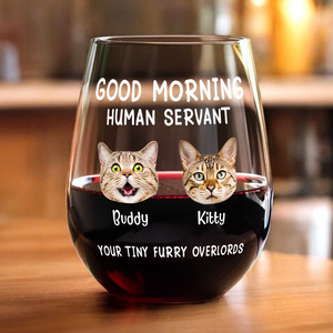 Custom Face Cat Happy Mother's Day Human Servant Wine Glass HA75 892256