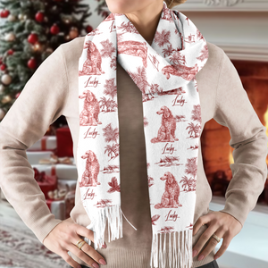 Personalized Dog Breeds Chinoiserie Toile De Jouy Style Scarf HO82 900756