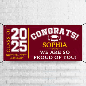 Congrats Class of 2025 Banner Combo 3 Pieces, Graduation Day, Senior Gift 890295