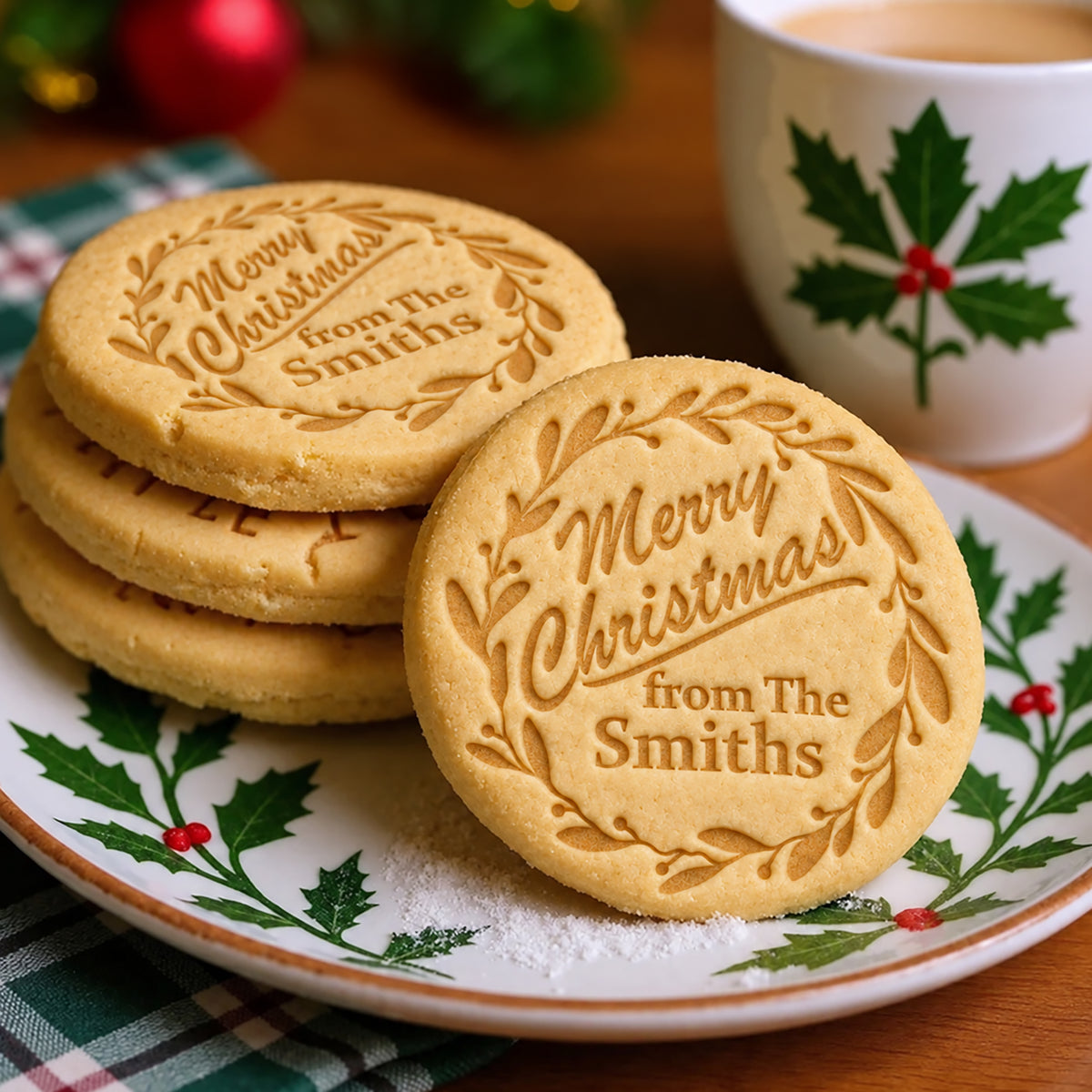 Personalized Family Name Merry Christmas Cookie Stamp HA75 922030