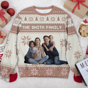 Custom Photo And Name For Family Christmas Ugly Sweater TH10 891589