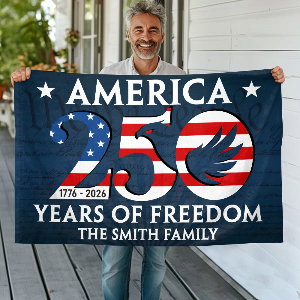 Personalized Family Name America 250 Years of Freedom Banner House Flag HA75 898800