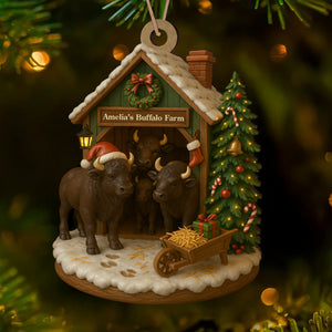 Custom Name Buffalo Farm Wood Ornament – Christmas Gifts for Women & Men LM32 895611