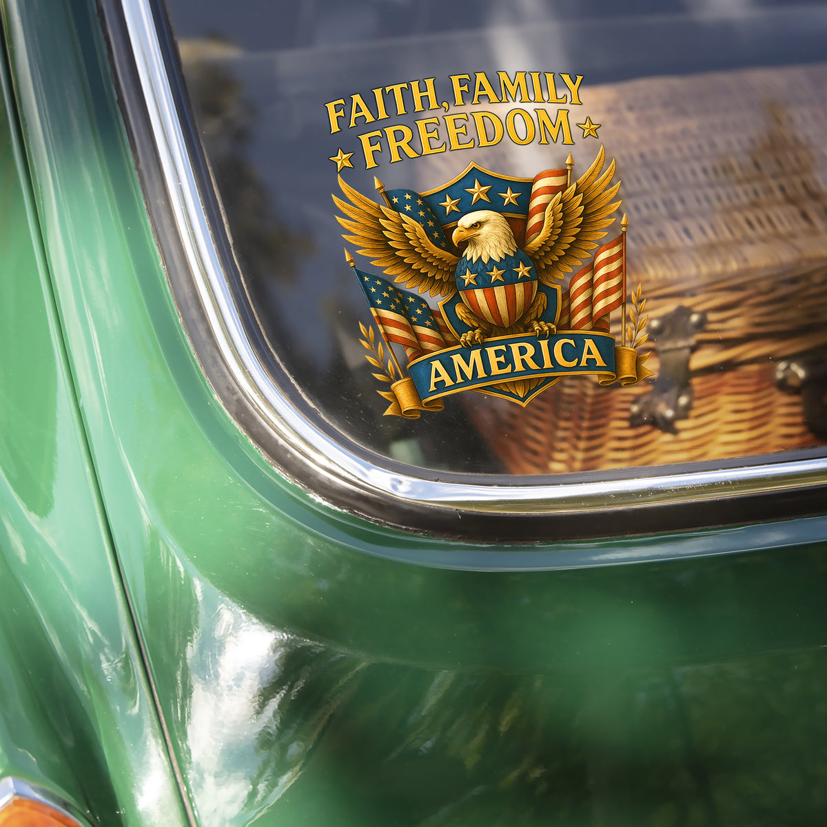 Faith, Family & Freedom America 250th Anniversary Car Window Decal Sticker CH07 896552