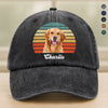 Custom Photo Dog Vintage Retro Washed Denim Baseball Cap HA75 897228
