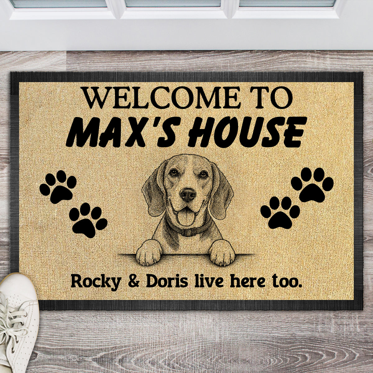Custom Photo Welcome To Dog House Dog Vintage Doormat HA75 921900
