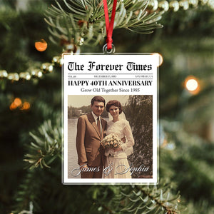 Custom Photo The Forever Times Acrylic Ornament Christmas Gift For Couples HO82 894732