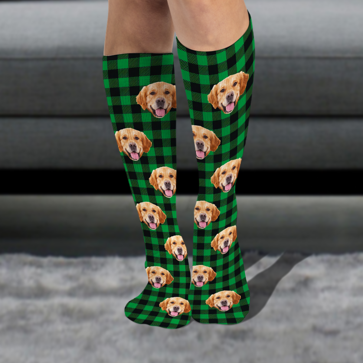 Custom Dog Photo Fluffy Socks Gift for Dog Lovers CH07 896274